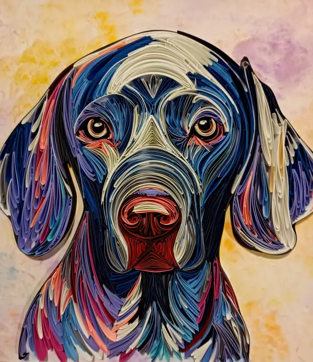 Ritratto Weimaraner POP-ART - Filigrana di carta